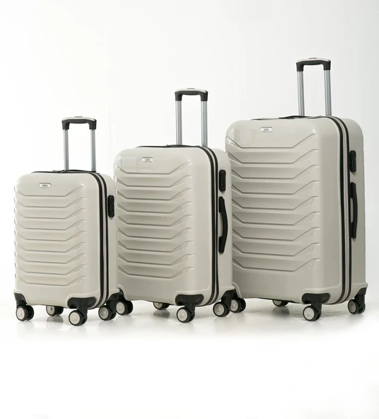 YEFA PP Polipropilen Kırılmaz Kabin & Orta & Büyük Boy 3'lü Valiz Seti