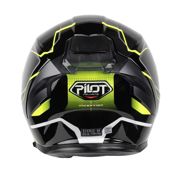 Pilot Alpha SV Siyah Sarı Kapalı Motosiklet Kaskı - Resim 4