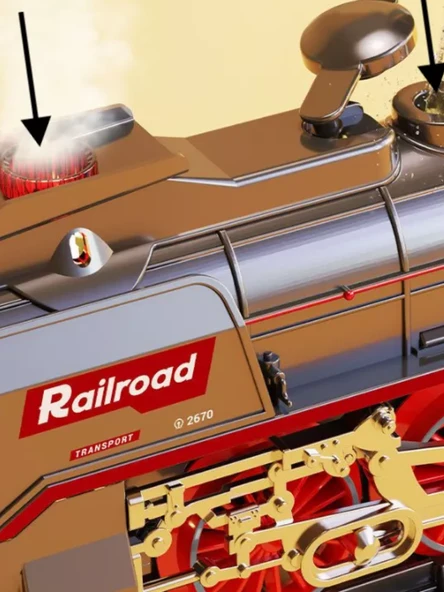 Tren 151 cm Çantalı Elektrikli yüksek hızlı tren demiryolu simülasyon sesi  buharlı oyuncak eğitici - Resim 3