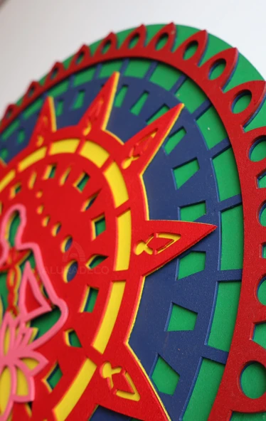 Ev Dekoru Lotus Mandala Çakra Temalı Ahşap Duvar Dekoru - 6