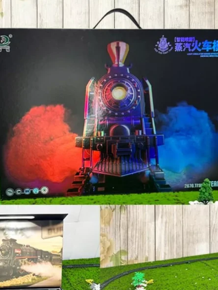 Tren 151 cm Çantalı Elektrikli yüksek hızlı tren demiryolu simülasyon sesi  buharlı oyuncak eğitici ürün görseli 1