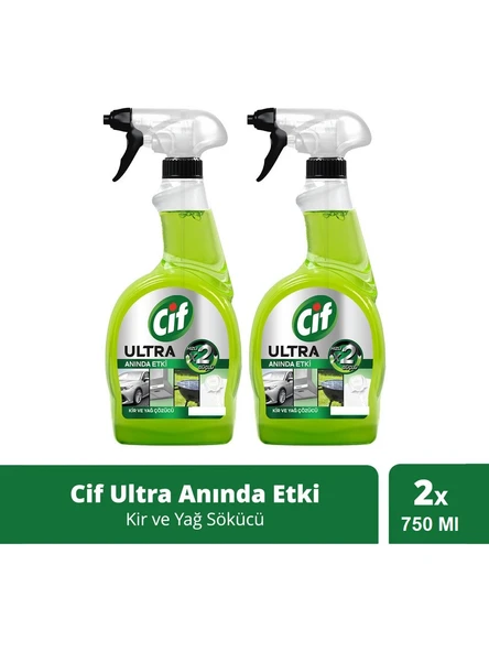 Cif Ultra Anında Etki Kir ve Yağ Çözücü 750 Ml x 2 Adet ürün görseli