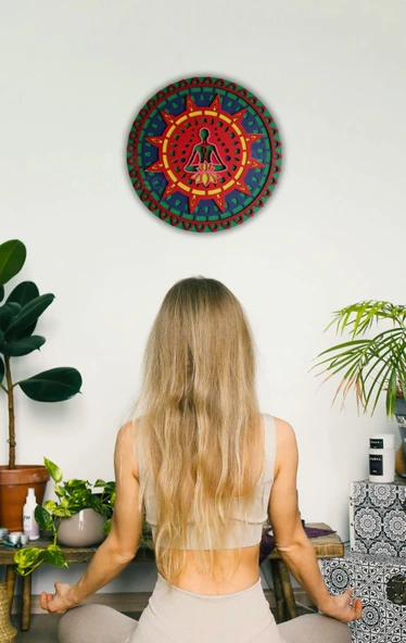Ev Dekoru Lotus Mandala Çakra Temalı Ahşap Duvar Dekoru - 7