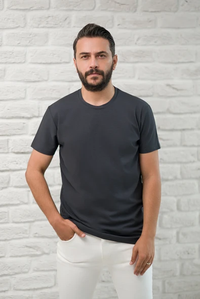 Paul Martin Slimfit Fit Bisiklet Yaka Rayon Kumaş Full Likralı T-shirt - Resim 11