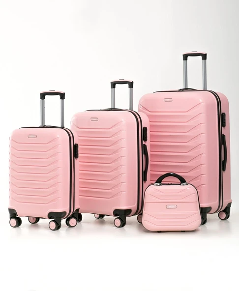 YEFA PP Polipropilen Kırılmaz Kabin & Orta & Büyük ve Makyaj Boy 4'lü Valiz Seti ürün görseli