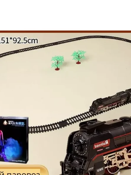 Tren 151 cm Çantalı Elektrikli yüksek hızlı tren demiryolu simülasyon sesi  buharlı oyuncak eğitici - Resim 5