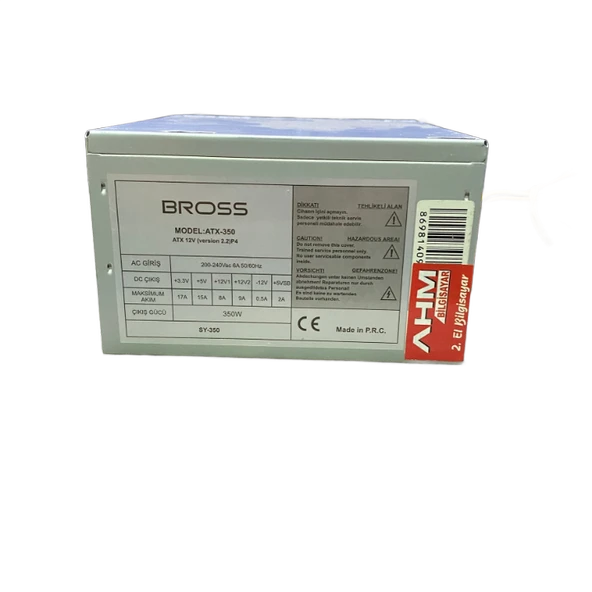 BROSS ATX-350 - 350 WATT POWER SUPPLY 12 CM FANLI 2EL GÜÇ KAYNAĞI (YENİLENMİŞ ÜRÜN) - Resim 3
