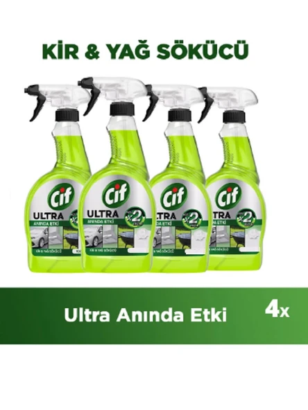 Cif Ultra Anında Etki Kir ve Yağ Çözücü 750 Ml x 4 Adet ürün görseli
