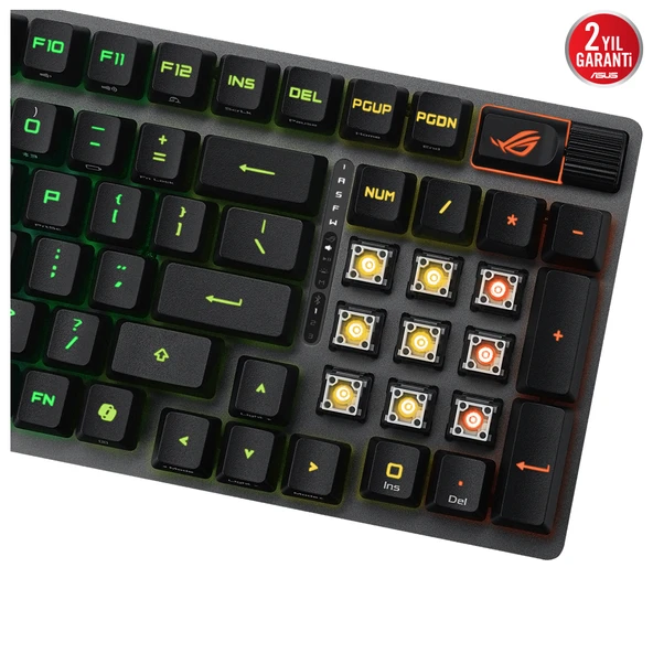 ASUS ROG CLAYMORE II/RX RED/PBT/UK AURA SYNC RGB BILEK DESTEGI MEKANIK OYUNCU KLAVYE ROG RX RED SWITCH INGILIZCE - 3