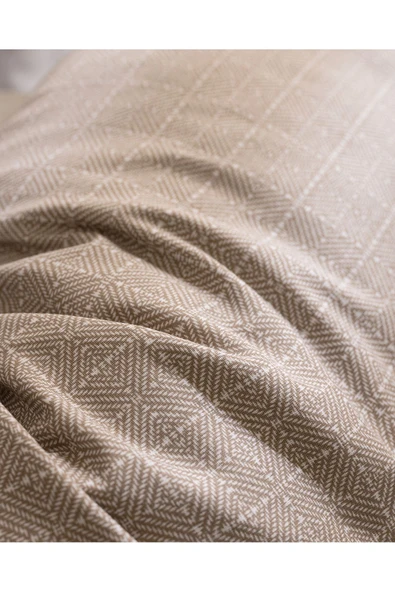 Odette %100 Pamuk Ranforce 2'li Yastık Kılıfı - Bej - Resim 4