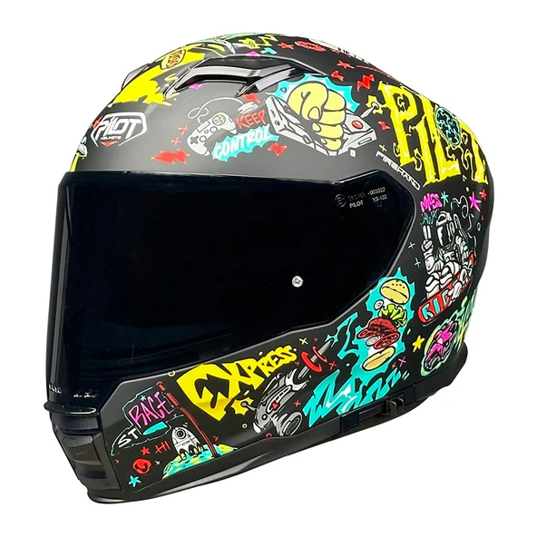 Pilot Alpha SV Future Black Kapalı Motosiklet Kaskı - Resim 2