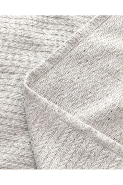 Madelyn Tek Kişilik %100 Pamuk Yatak Örtüsü - Açık Gri - Resim 5