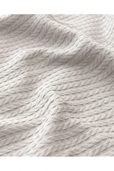 Madelyn Tek Kişilik %100 Pamuk Yatak Örtüsü - Açık Gri - Resim 4