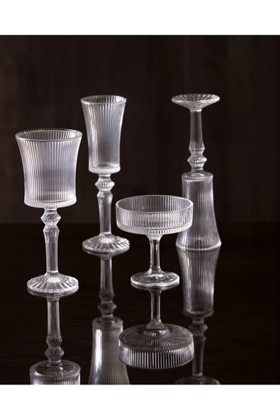 Paris 4'lü Şampanya Kadehi Seti - 210 ml - Şeffaf - Resim 5