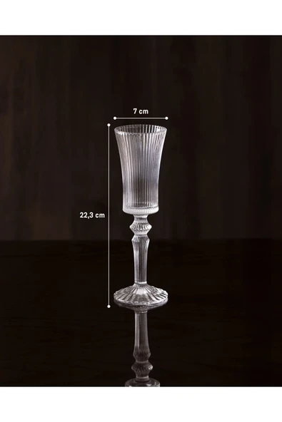 Paris 4'lü Şampanya Kadehi Seti - 210 ml - Şeffaf - Resim 6