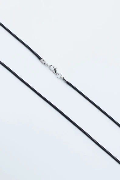 Minimalist Göz - Nazar Siyah Deri İp Kolye - Antik Gümüş Kaplama - Kadın Erkek - 60 cm - Resim 3