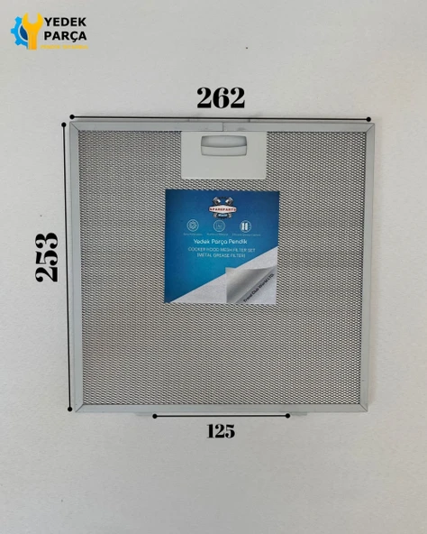 CVS: 2241X6 | 262x253mm | Aspiratör & Davlumbaz Tel Yağ Filtresi | Model: V47006100 - YT142.2240.01 |26,2x25,3cm