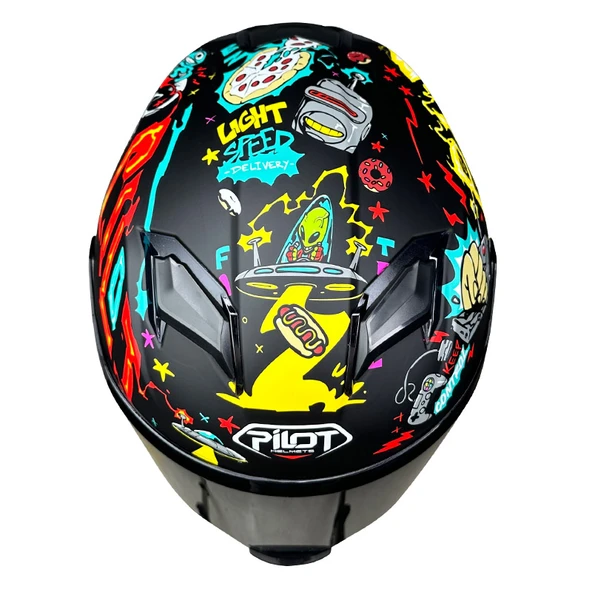 Pilot Alpha SV Future Black Kapalı Motosiklet Kaskı - Resim 4