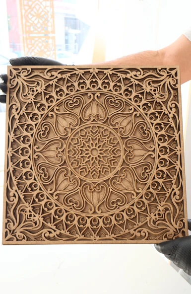 Bohem Ev Dekoru 3'lü Kare Mandala Seti Duvar Süsü - 3