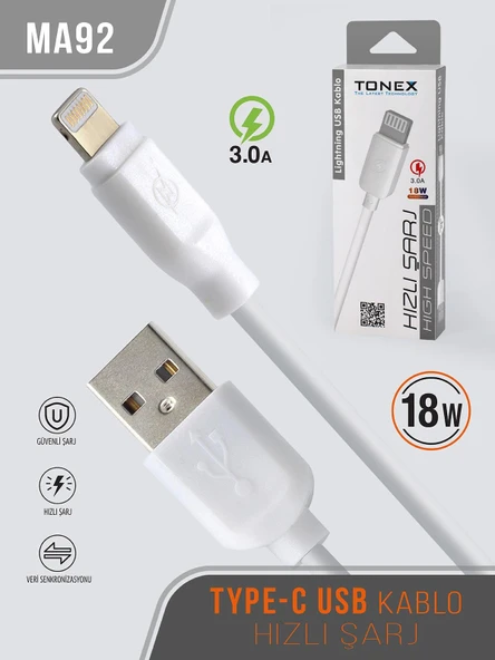 18W Lightning USB Kablo