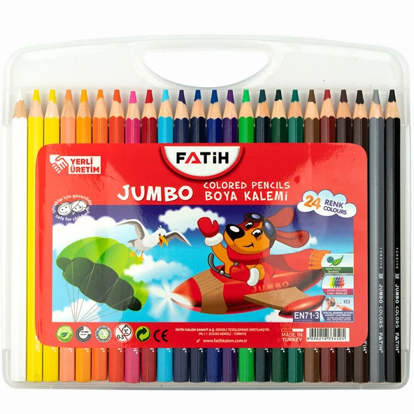 Fatih Jumbo 24 Renk Çantalı Kuru Boya Seti / ürün görseli