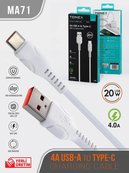 4A 20W TYP-C USB Kablo