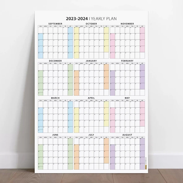 Eylül Başlangıç 2025 - 2026 Akademik Takvim, Pazar Günü Başlangıçlı Akademik Planlayıcı - Resim 3