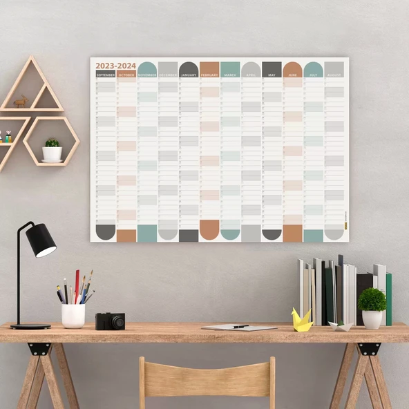 Eylül Başlangıç 2025-2026 Akademik Takvim, Boho Akademik Planlayıcı, Akademik Duvar Takvimi ürün görseli 1