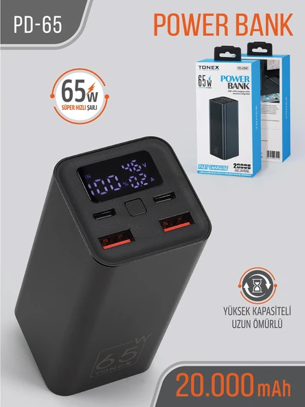 Tonex 30 B. Kablolu 65W Powerbank
