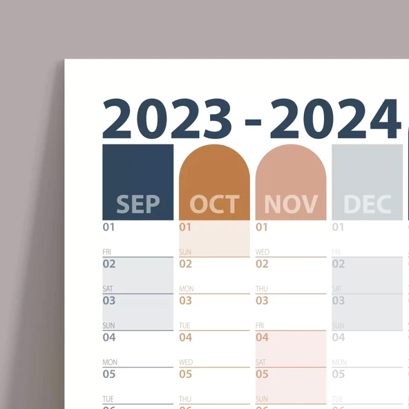 Eylül Başlangıç 2025-2026 Akademik Takvim, Akademik Planlayıcı Takvim, Akademik Takvimi - 2