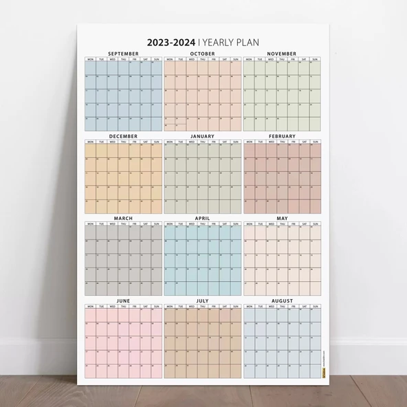 Eylül Başlangıç 2025 - 2026 Akademik Takvim, Akademik Planlayıcı Takvim, Duvar Takvimi - 3