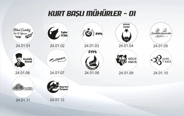 Özel Uluyan Kurt Başı Tasarımlı İsim Mührü, İsim Ünvan Kaşesi, Kişiye Özel Tasarım Hediye, Hediyelik - 2