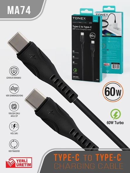 60W TYP-C To TYP-C USB Kablo