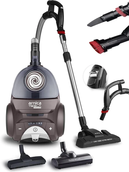 Arnica Tesla Premıum Ergo Toz Torbasız Elektrıklı Süpürge Maun Kahve ürün görseli