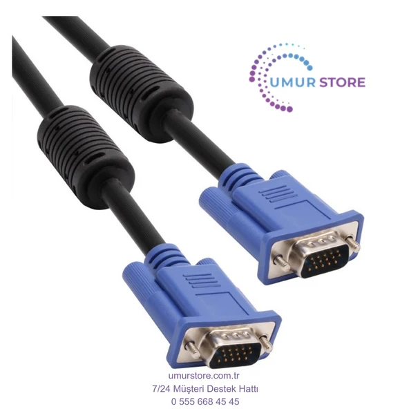 Mavi Konnektör Siyah 25MT Vga-M-Vga-M Kablo