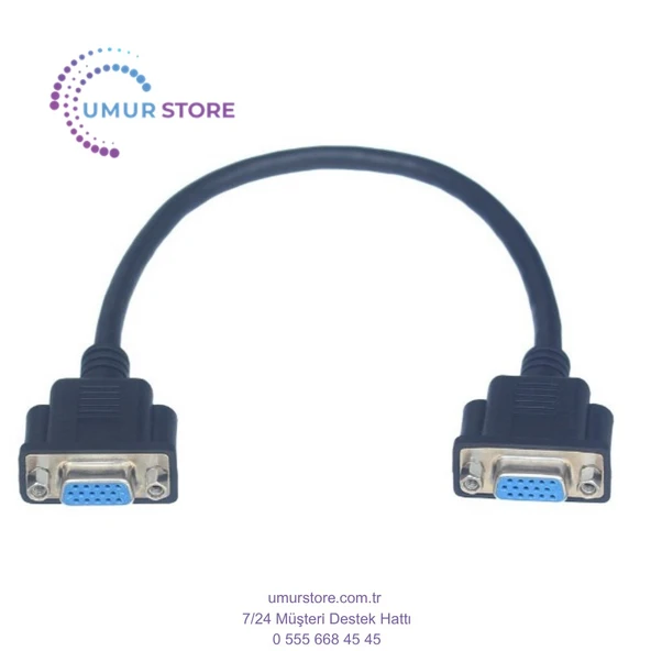 30 cm Dişi Dişi VGA Kablo Panel Tipi Dişi Dişi 30 cm VGA Kablo 15 Pin Dişi Dşi Kablo ürün görseli 1