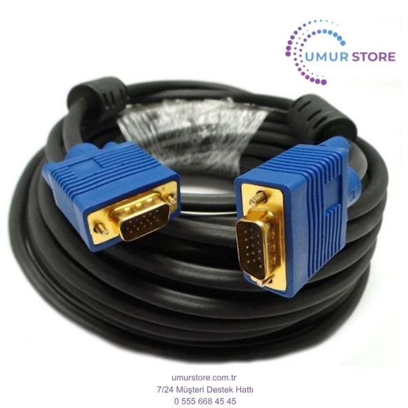 VGA Gold Kablo VGA 15 Pin Erkek Erkek Gold Görüntü Kablosu 50 Metre - 2