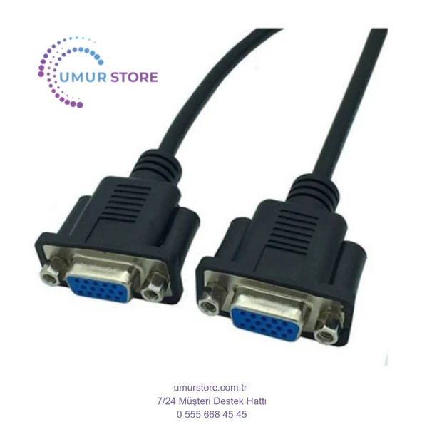 30 cm Dişi Dişi VGA Kablo Panel Tipi Dişi Dişi 30 cm VGA Kablo 15 Pin Dişi Dşi Kablo - Resim 2