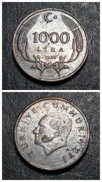 Escoines 3996368991cb0be110 1995 1000lira çt+ %90 Bakır para ürün görseli 1