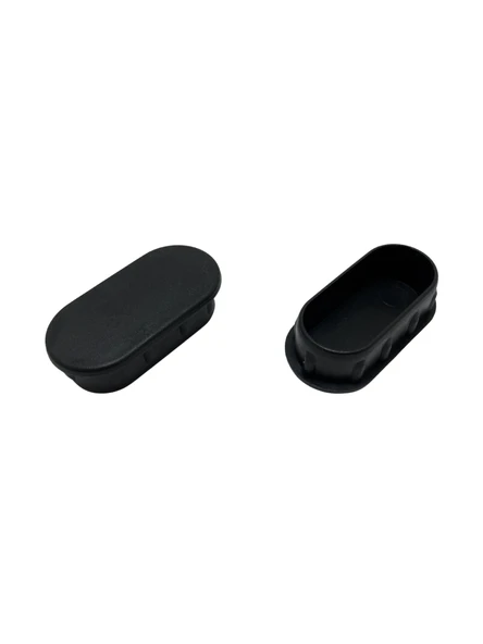 Oval Demir Profil İç Tapa Geçme Plastik Ayak Geçme Koruma Plastiği(40MM x 20MM)(SİYAH) Siyah 40mm x 20mm SİYAH - 8 ADET - 4