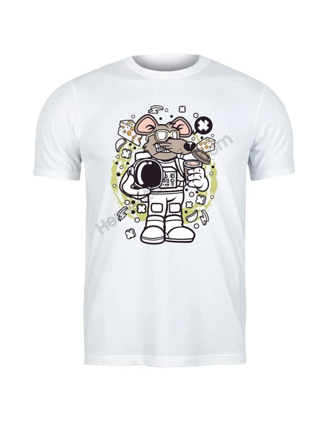 Astronot Fare Karikatür Dijital T-Shirt Tasarımı - 6