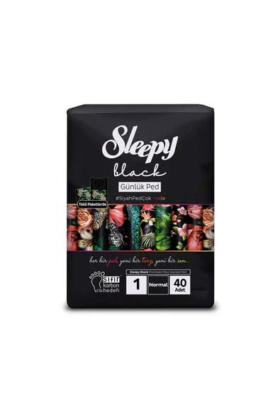 Sleepy Günlük Ped Black normal 40'lı ürün görseli