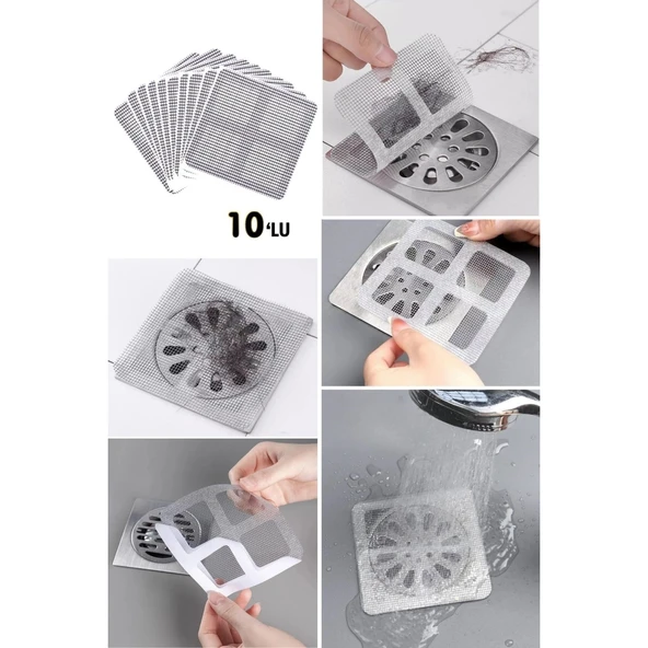 BUFFER® 10'lu Banyo ve Mıutfak Lavabo Koku Önleyici ve Haşere Böcek Önleyici Gider Filtresi - 6