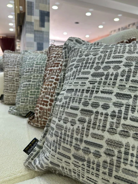 NİVEMESHOME KIRLENT KILIFI 45X45 LİSA 04 GRİ - 3