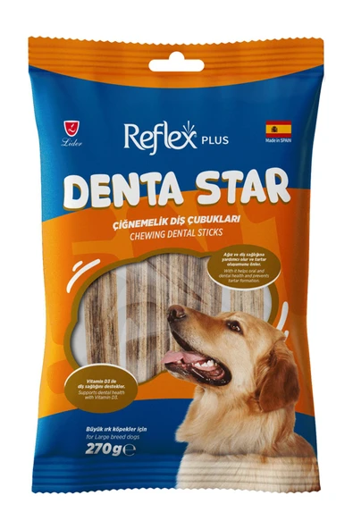 Reflex Dentastar / Çiğnemelik Diş Çubukları Büyük Irk Yetişkin Köpek Ödül Maması 270gr ürün görseli 1
