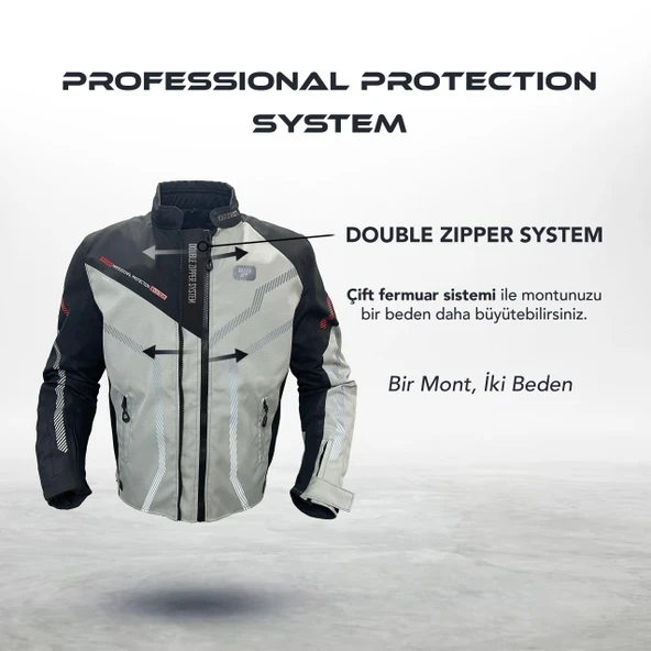 Forte Gt 2003003 Niagara CE Sertifikalı 3 Mevsim Full Korumalı Yazlık Motosiklet Montu XL Beden - 12