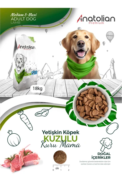 Anatolian premium Lamb Kuzulu Medium Maxi Yetişkin Köpek Maması 18 kg - Resim 4