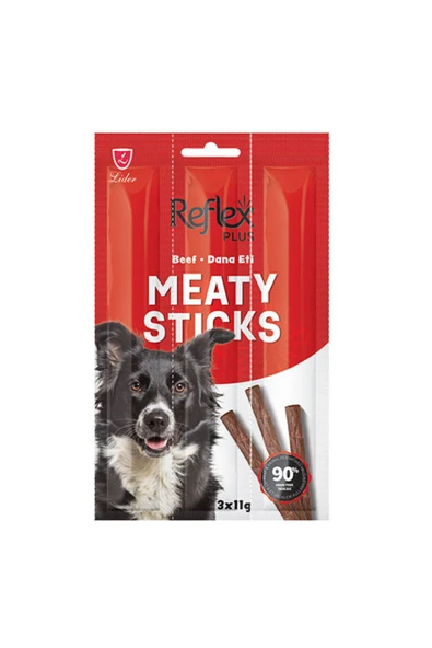 Reflex Plus Meaty Sticks Biftekli Tahılsız Köpek Ödül Çubuğu 3x11 gr ürün görseli 1