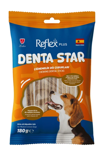Reflex Dentastar / Çiğnemelik Diş Çubukları Orta Irk Yetişkin Köpek Ödül Maması ürün görseli 1