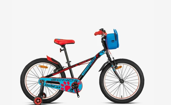 Kron BOBCAT 20 Jant Vitessiz V-Fren Çantalı Çocuk Bisikleti Siyah Mavi Kırmızı ürün görseli